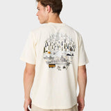Back print T shirt - Herre - Egret