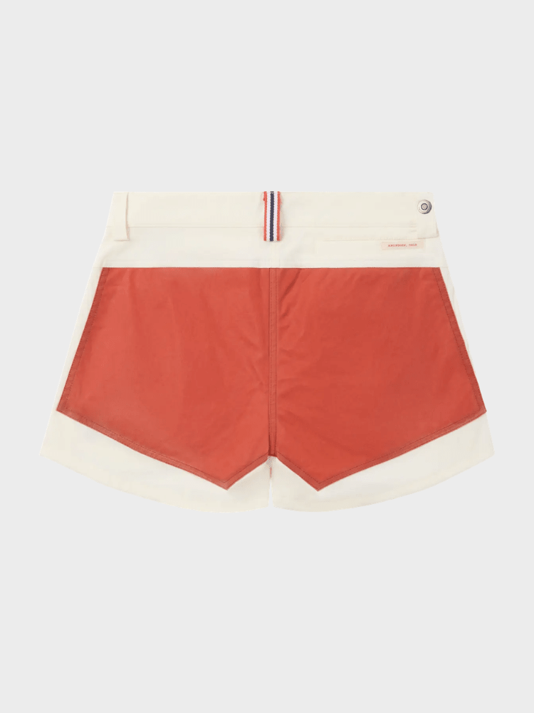 5 Inch Fiels Shorts - Dame - Off White / Red - Gumpel & Co