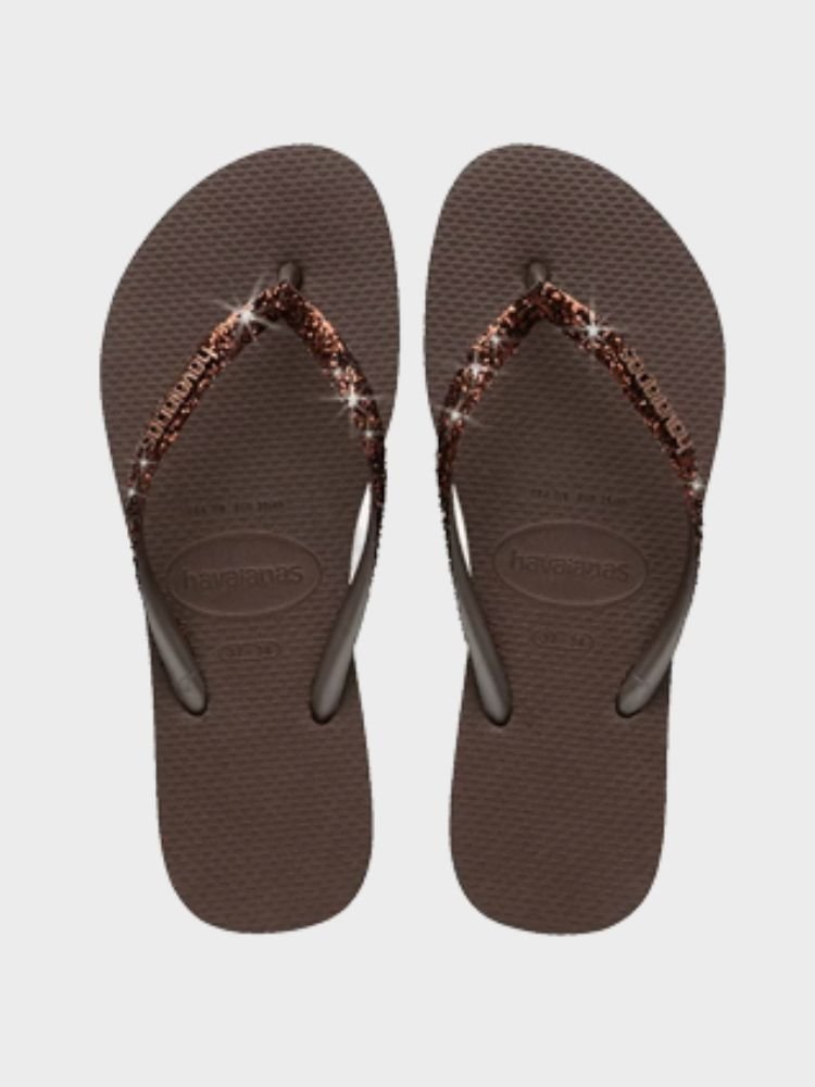 Slim Glitter II Klipklapper - Dame - Dark Brown - Gumpel & Co