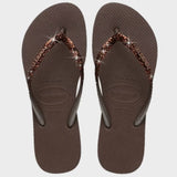 Slim Glitter II Klipklapper - Dame - Dark Brown - Gumpel & Co