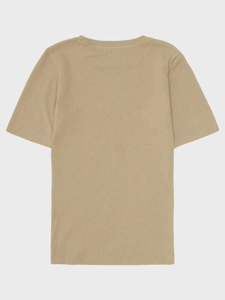KNOWLEDGE COTTON APPAREL Rib T-shirt - Dame - Twill
