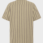 KNOWLEDGE COTTON APPAREL Stribet Skjorte m/korte ærmer - Herre - Beige stripe