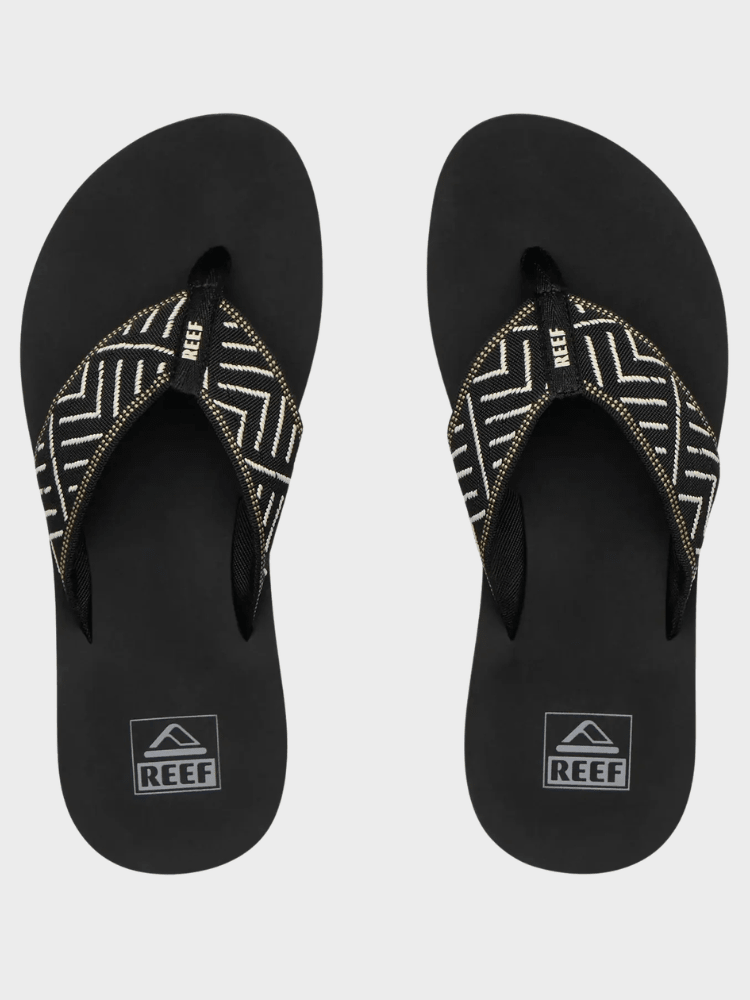 Reef Spring Woven Klipklapper - Dame - Black/Cream - Gumpel & Co