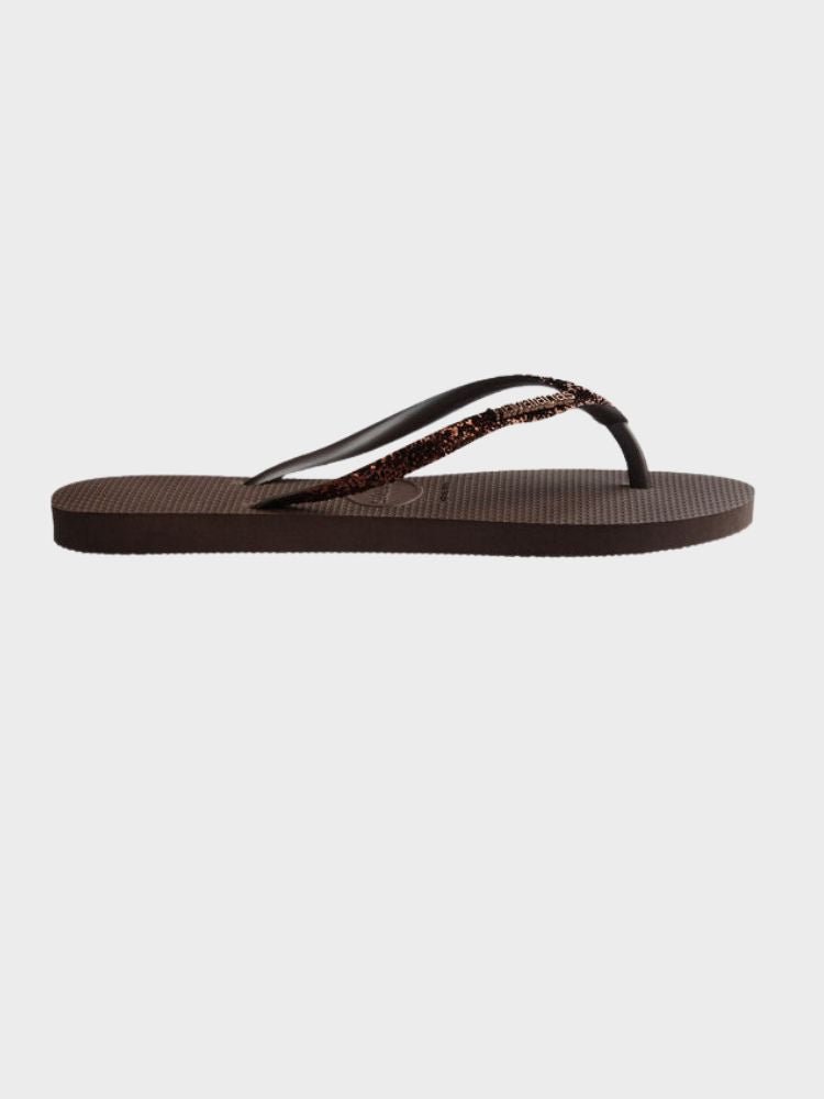 Slim Glitter II Klipklapper - Dame - Dark Brown - Gumpel & Co