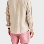 Morris Douglas Linen Shirt-Classic Fit - Khaki
