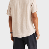 Morris Douglas Linen SS Shirt-Classic Fit - Khaki