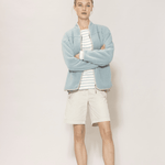 Donna striped Bluse m/lange ærmer - Dame - Ecru w/Aqua - Gumpel & Co