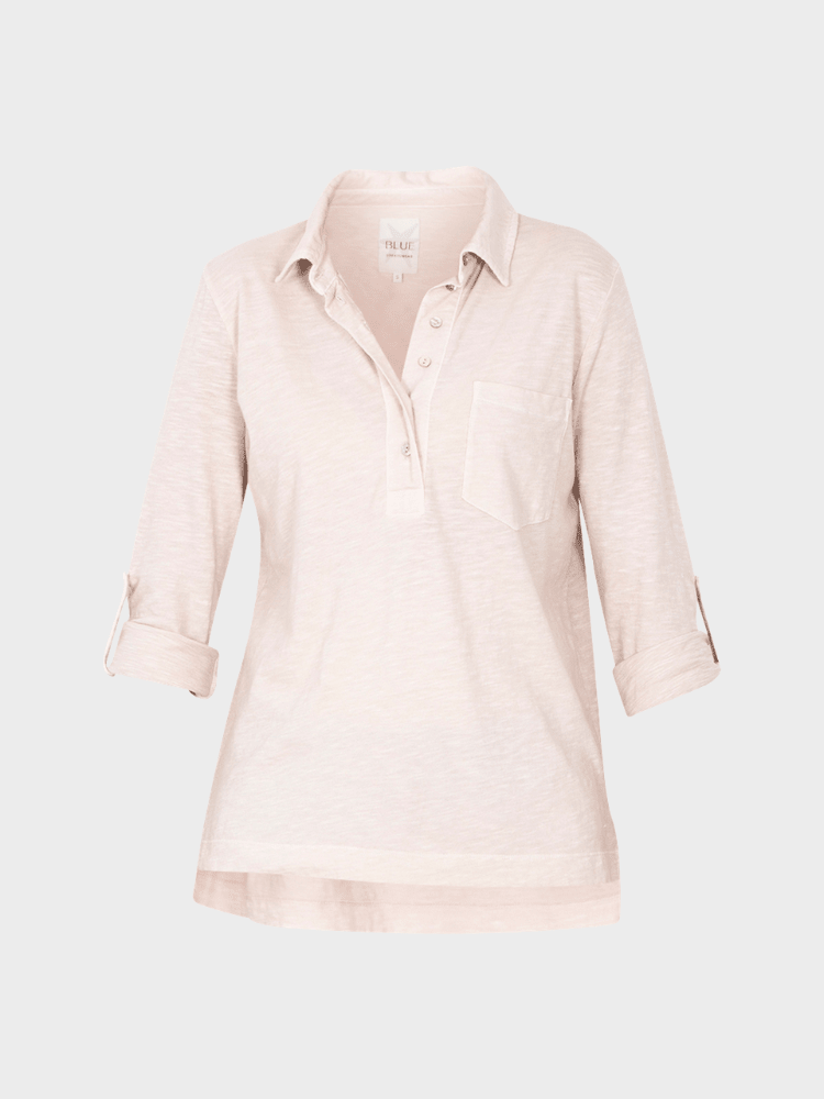 Latina LS Polo Tee - Dame - Soft Rose - Gumpel & Co