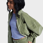 Chilled Out Washed Cord Top - Dame - Oil Green - Gumpel & Co