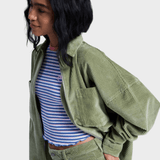 Chilled Out Washed Cord Top - Dame - Oil Green - Gumpel & Co