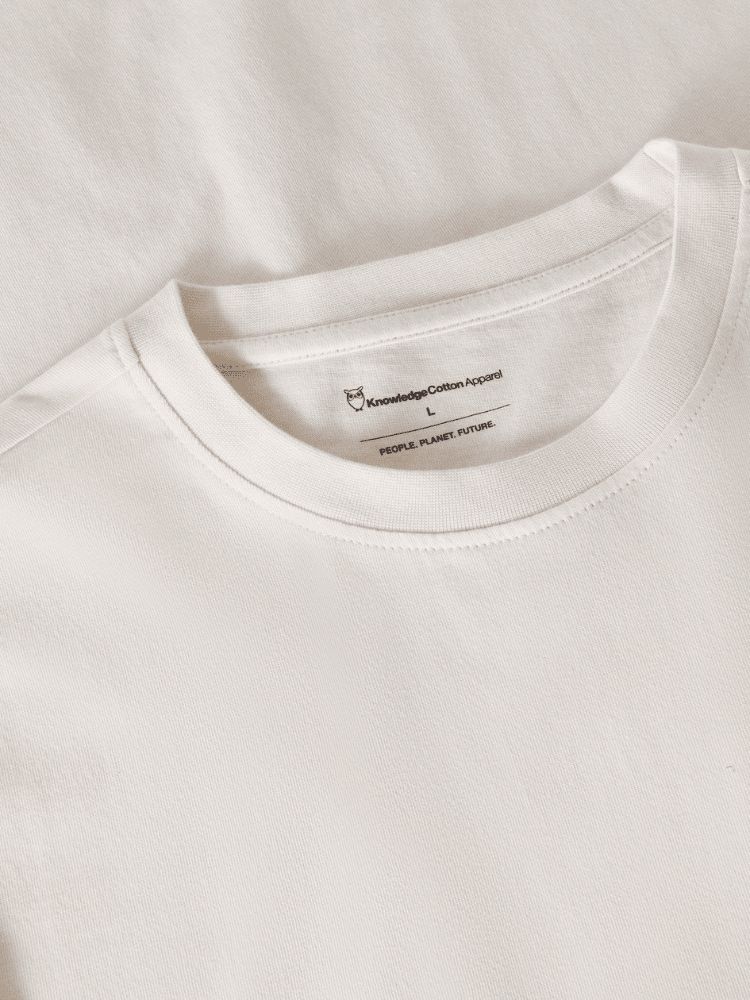 KNOWLEDGE COTTON APPAREL T-shirt m/brystprint - Herre - Egret