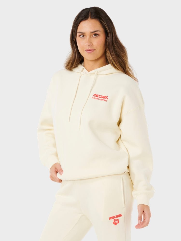 Rip Curl Surf Puff Heritage Hood Hoodie - Dame - Cayenne