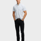 SUPERDRY Preppy Oxford Kortærmet skjorte - Herre - Blue Beach Stripe