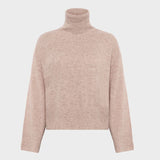 Lambswool high neck sweater Strik - Dame - Kelp melange