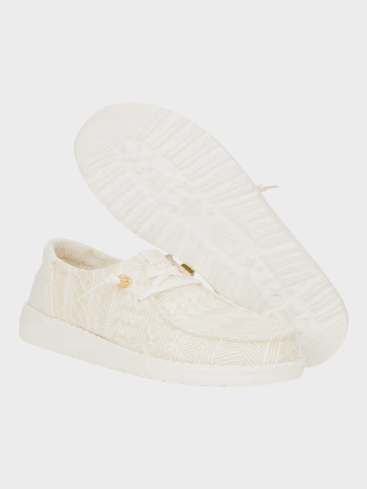 Hey Dude Wendy Crochet Lace - Dame - White Gold