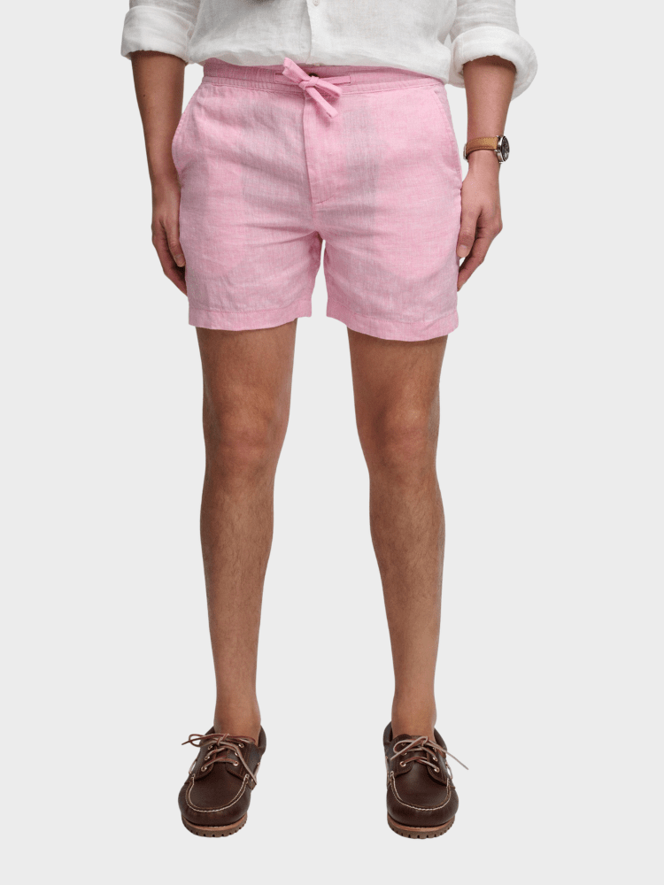 SUPERDRY Merchant Linen Shorts - Herre - Pink Chambray