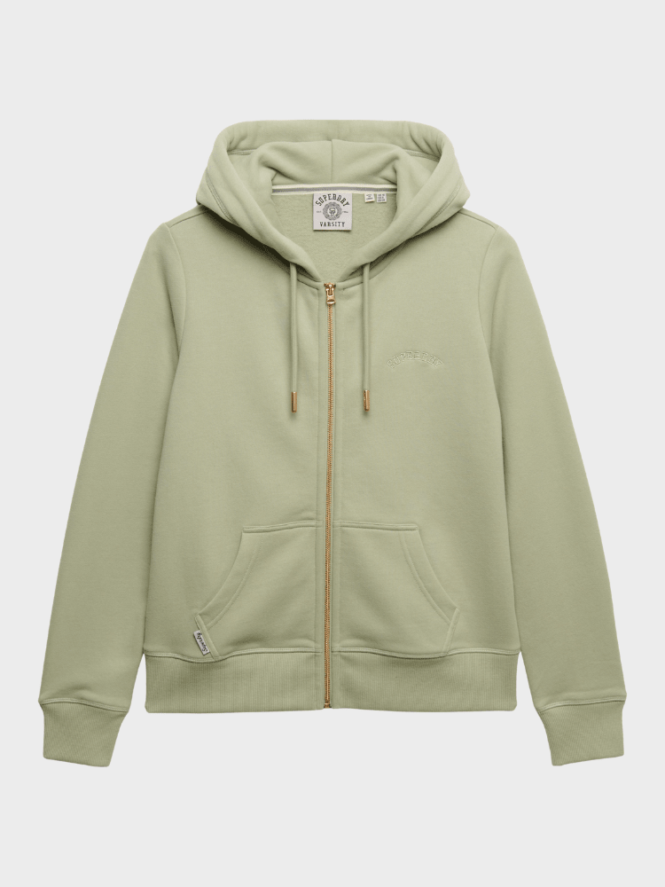 Essential Logo Zip hoodie - Dame - Dusty Sage - Gumpel & Co