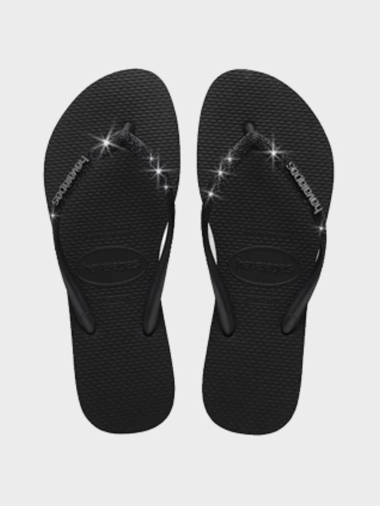 Slim Glitter II Klipklapper - Dame - Black/Black - Gumpel & Co