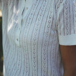 BLUE SPORTSWEAR Lina linen Polo Tee - Dame - White