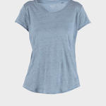 Lotta linen Tee - Dame - Dark Skyblue - Gumpel & Co