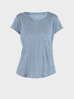 Lotta linen Tee - Dame - Dark Skyblue