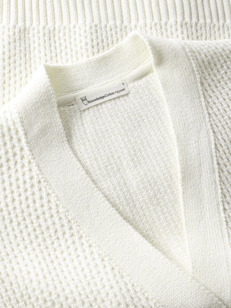 KNOWLEDGE COTTON APPAREL Cardigan m/korte ærmer - Dame - Egret