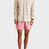 Morris Douglas Linen Shirt-Classic Fit - Khaki