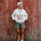 V Bond Cord Fleece - Dame - Natural / Red - Gumpel & Co