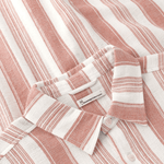 KNOWLEDGE COTTON APPAREL Stribet Skjorte m/korte ærmer - Herre - Red Stripe