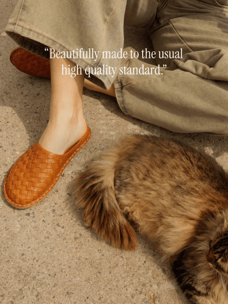 VIBAe Roma Woven Leather - Unisex - Cognac Brown