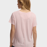 Studios Slub Embroidered Tshirt - Dame - Pale Pink - Gumpel & Co