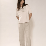 Luca linen Trousers - Dame - Chalk - melange - Gumpel & Co