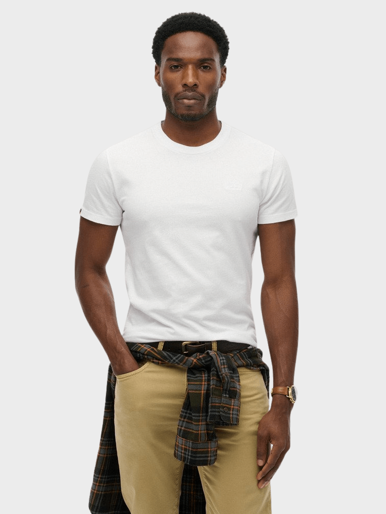 Organic Cotton Essential Logo Tshirt - Herre - Optic - Gumpel & Co