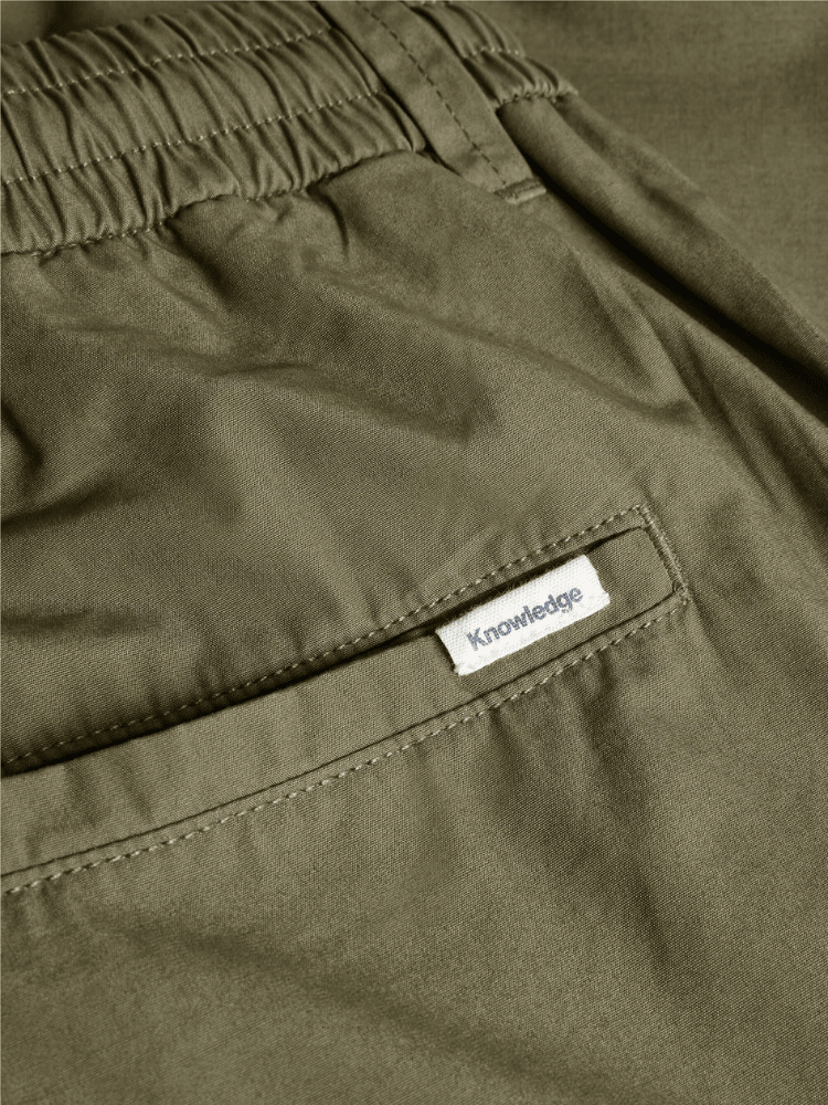 KNOWLEDGE COTTON APPAREL Fig Poplin Shorts - Herre - Burned Olive