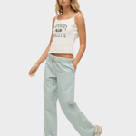 SUPERDRY Cotton Stripe Elastic Bukser - Dame - Peppermint Chalk Stripe