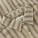 KNOWLEDGE COTTON APPAREL Stribet Skjorte m/korte ærmer - Herre - Beige stripe