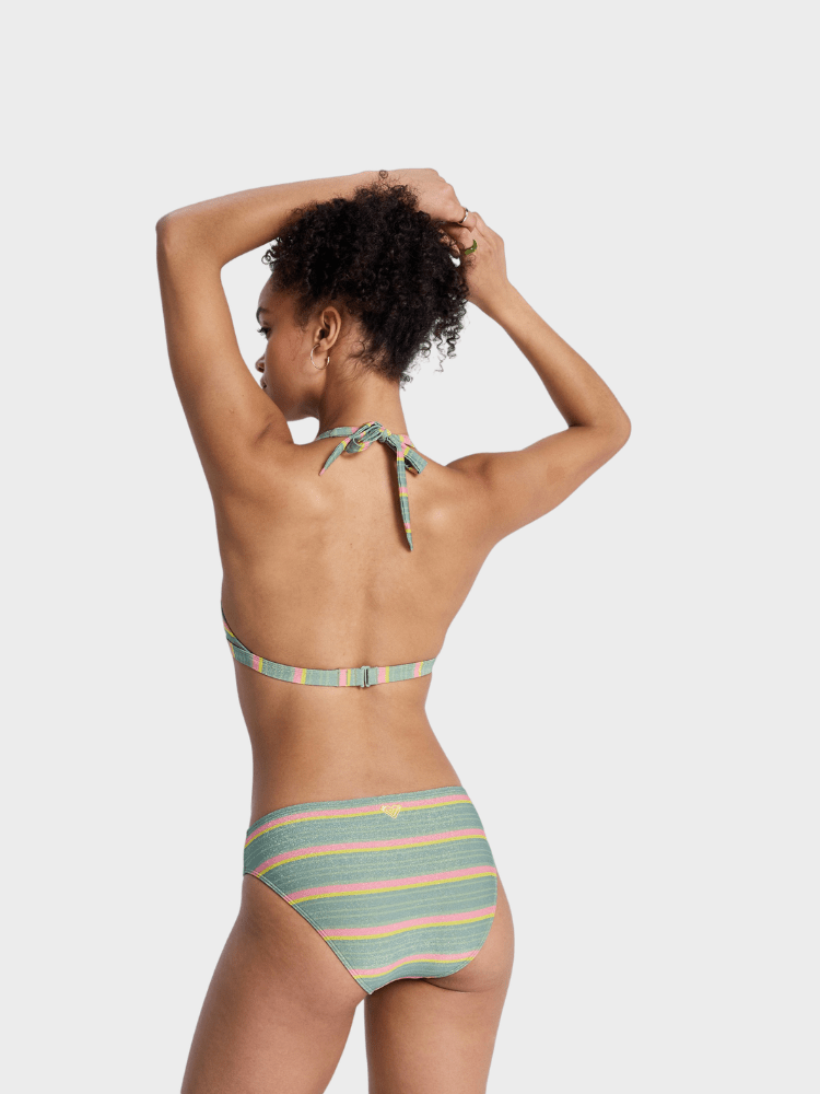 Ocean Dreamer Halter Hipster Bikini Underdel - Dame - Oil Green Stripes - Gumpel & Co