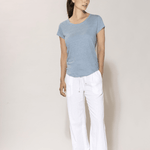 Lotta linen Tee - Dame - Dark Skyblue - Gumpel & Co