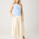 KNOWLEDGE COTTON APPAREL Racer Rib Top - Dame - Skyway