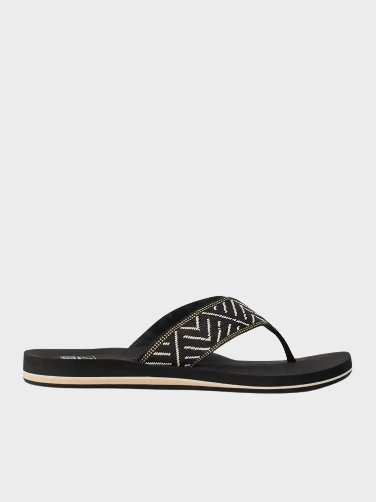 Reef Spring Woven Klipklapper - Dame - Black/Cream - Gumpel & Co