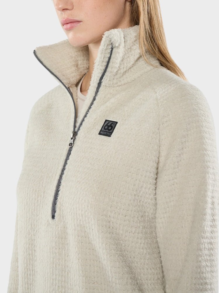Hrannar W Zipneck Fleece - Dame - Dark Stone - Gumpel & Co