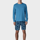 Long - Sleeved Capilene Cool Daily Skjorte - Boardshort Logo - Shore Blue - Light Shore Blue X - Dye - Gumpel & Co