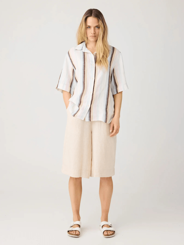 KNOWLEDGE COTTON APPAREL Culotte Shorts - Dame - Yarndyed - Light feather gray