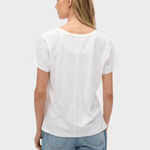 Studios Slub Embroidered Tshirt - Dame - Optic - Gumpel & Co