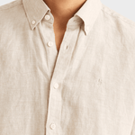 Morris Douglas Linen Shirt-Classic Fit - Khaki