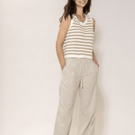 Luca linen Trousers - Dame - Chalk - melange - Gumpel & Co