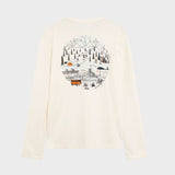 Back print long sleeve T shirt - Herre - Egret