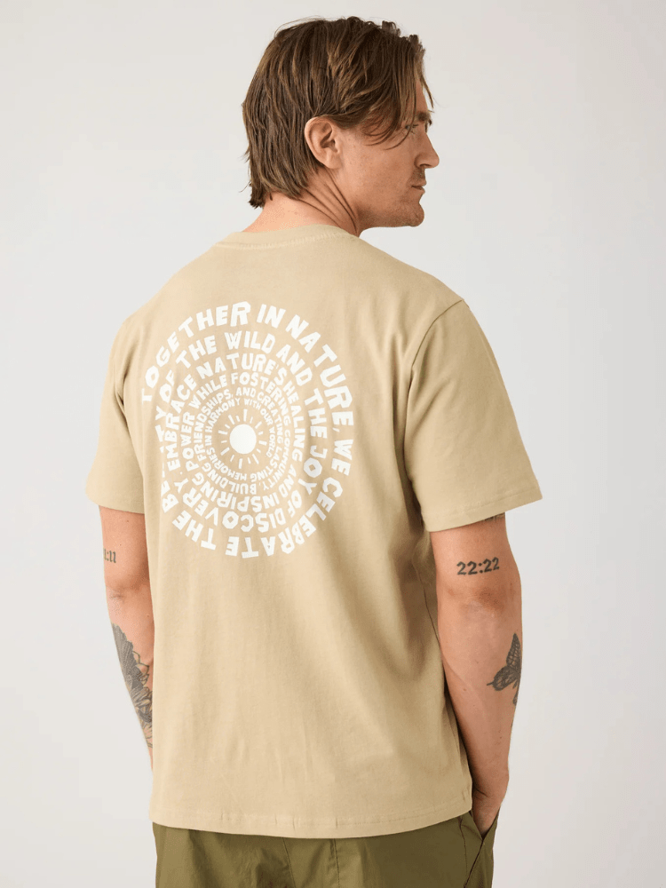 KNOWLEDGE COTTON APPAREL T-shirt m/tryk på ryggen - Herre - Twill