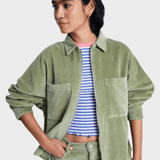 Chilled Out Washed Cord Top - Dame - Oil Green - Gumpel & Co