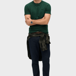 Organic Cotton Essential Logo T-shirt - Herre - Pitch Green Marl - Gumpel & Co